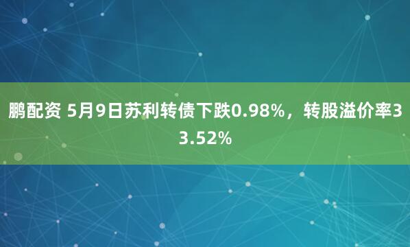 鹏配资 5月9日苏利转债下跌0.98%，转股溢价率33.52%