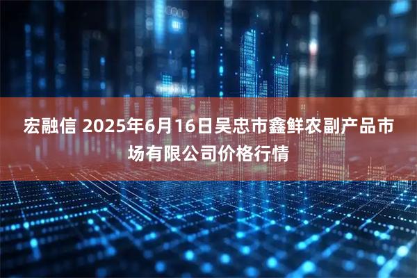 宏融信 2025年6月16日吴忠市鑫鲜农副产品市场有限公司价格行情