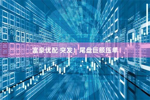 富豪优配 突发！尾盘巨额压单